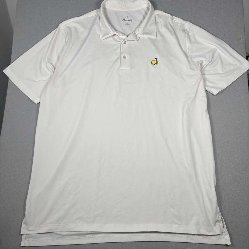 Masters Tech Golf Polo Shirt Mens XXL 2XL White Performance Augusta Nationals